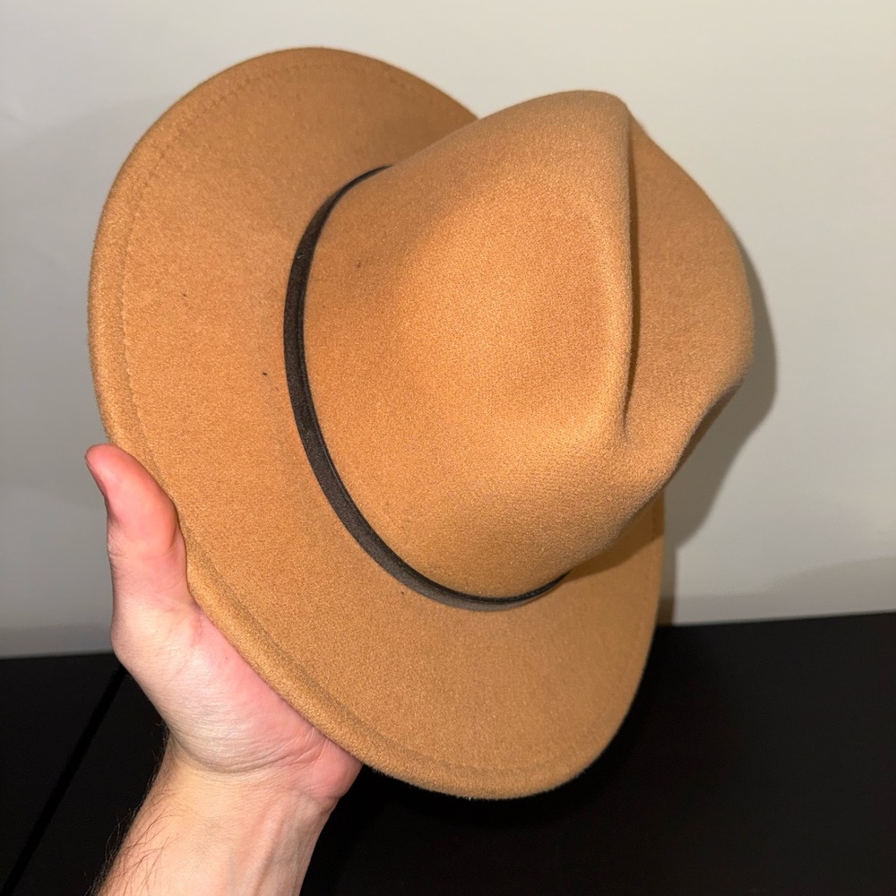 Classic Tan Fedora Hat - Picture 5 of 5